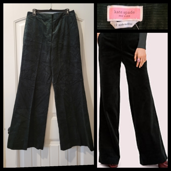 🆕️Kate Spade modern cord deep spruce wide leg - Picture 2 of 9